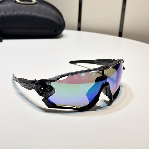 Oakley Sunglasses with Black Frame and Multicolor Lenses